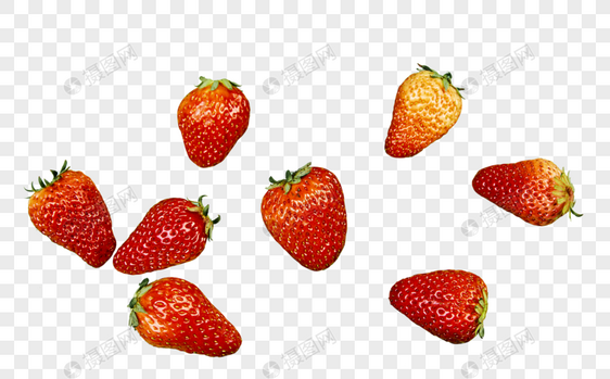 散落的草莓图片