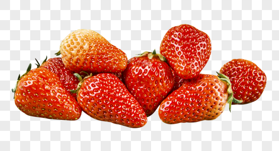 一堆草莓白底水果素材高清图片