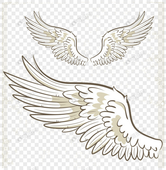 卡通手绘翅膀图