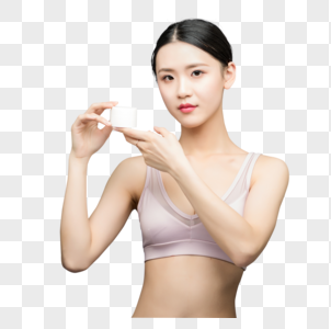 性感美女手持护肤乳图片