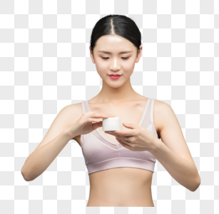 性感美女手持护肤乳图片