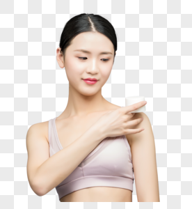 性感美女手持护肤乳图片