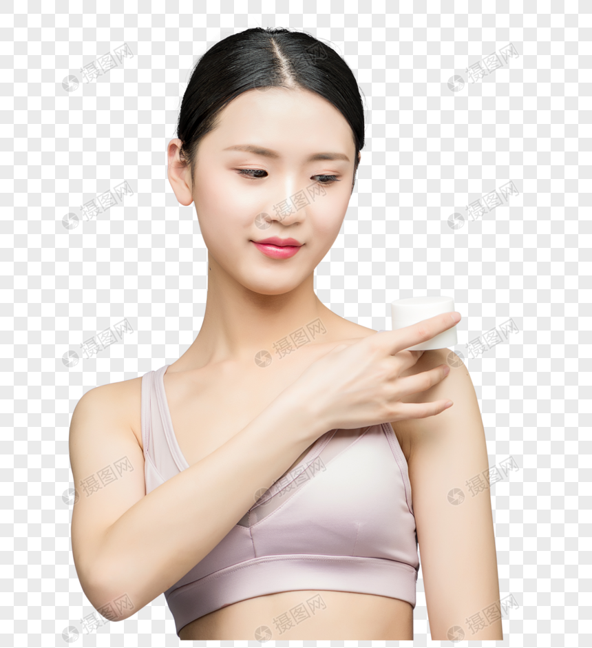 性感美女手持护肤乳图片