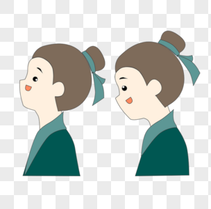 侧脸牛郎古风手绘图片素材
