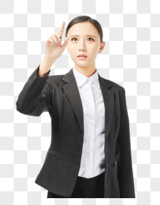 不行手势商务女性触摸屏幕动作素材