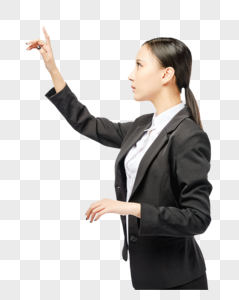 商务女性触摸屏幕动作图片