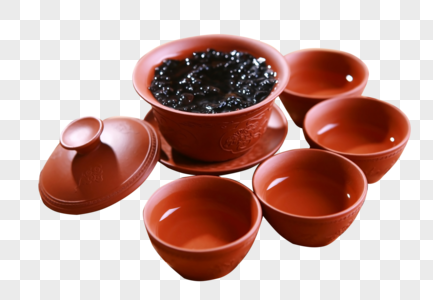 紫砂茶具花纹古碗高清图片