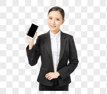 商务女性手机展示动作高清图片