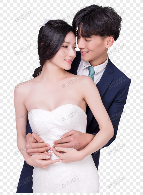 情侣婚纱甜蜜亲密动作图片