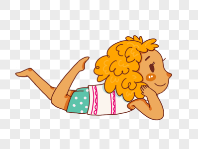 卡通趴着图片