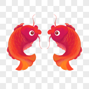 红色鲤鱼素材鱼元素高清图片