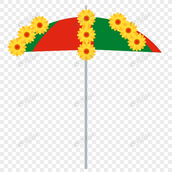 鲜花太阳伞图片