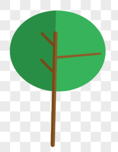 扁平化绿树图片