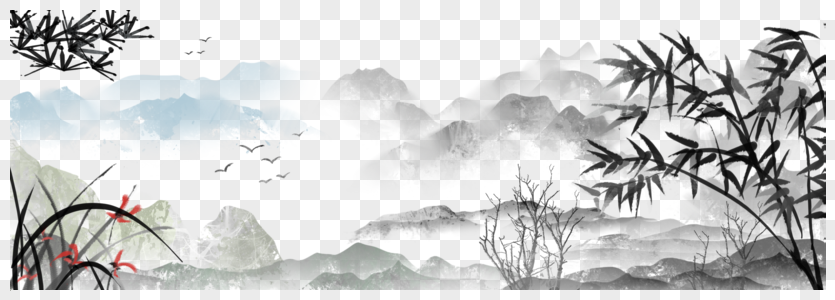 中国风水墨山水画图片