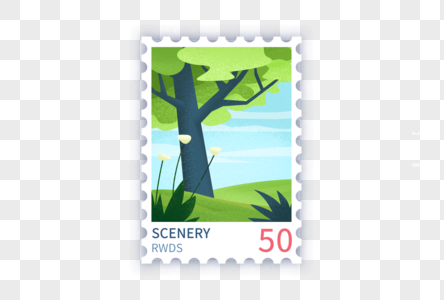 创意邮票插画图片