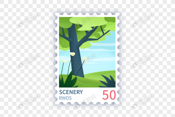 创意邮票插画图片