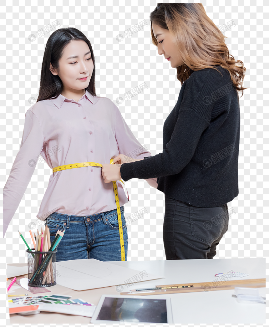 设计师给女顾客测量量衣