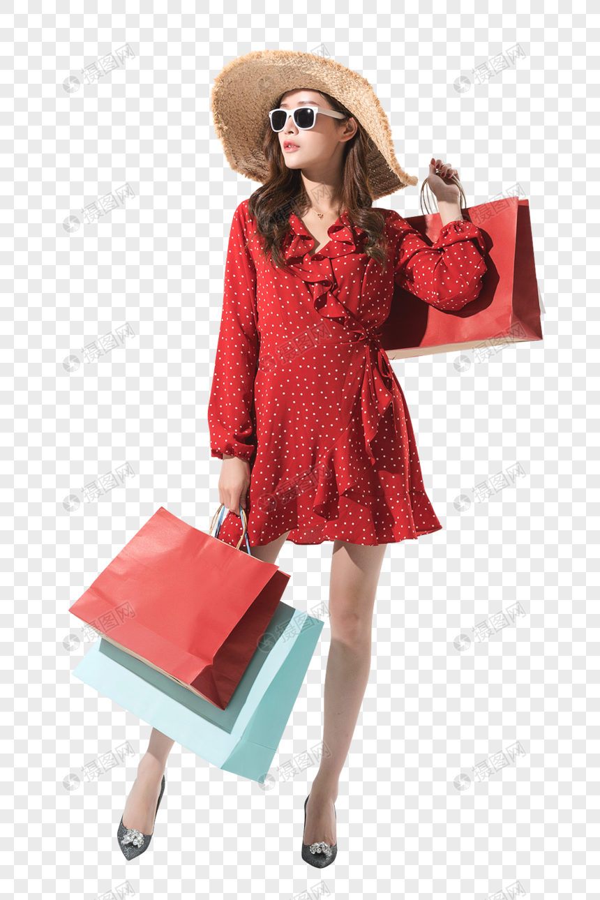 时尚女性夏日购物形象元素素材下载 正版素材 摄图网 时尚女性夏日购物形象元素素材下载 正版素材 摄图网