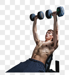 健身房强壮男性哑铃运动图片