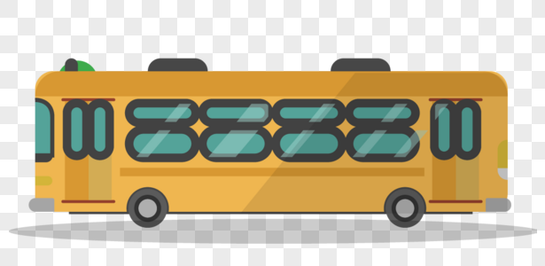 公共汽车公交车插画元素高清图片