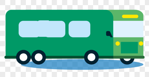 绿色汽车绿色公交车高清图片