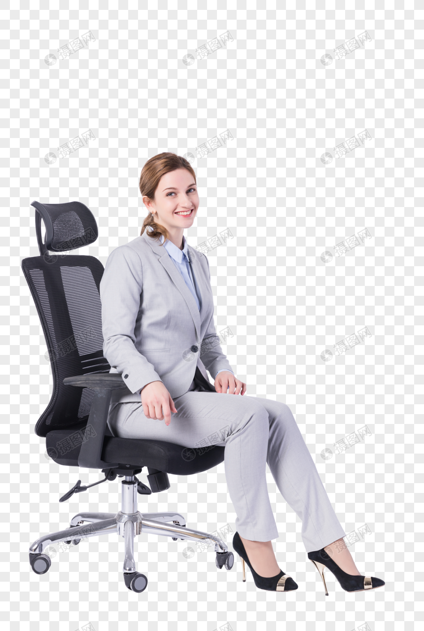 坐在椅子上的上班族女性图片