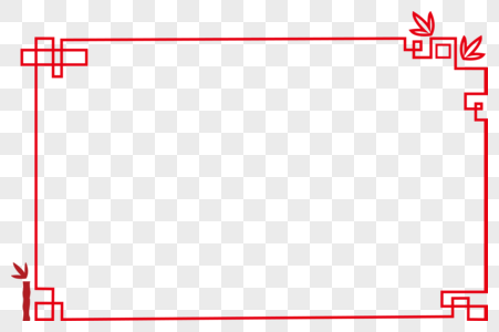 中国风边框中国风红色装饰线高清图片