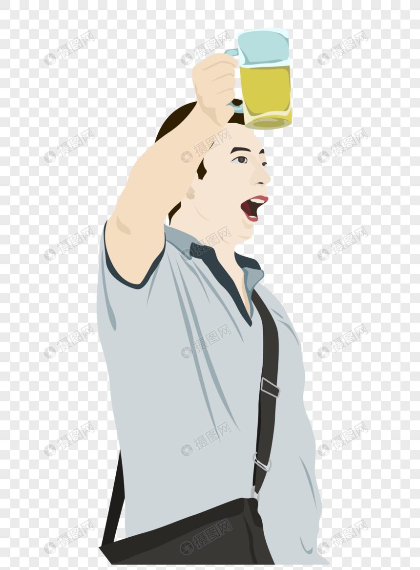 男人喝啤酒元素素材下载-正版素材400343695-摄图网