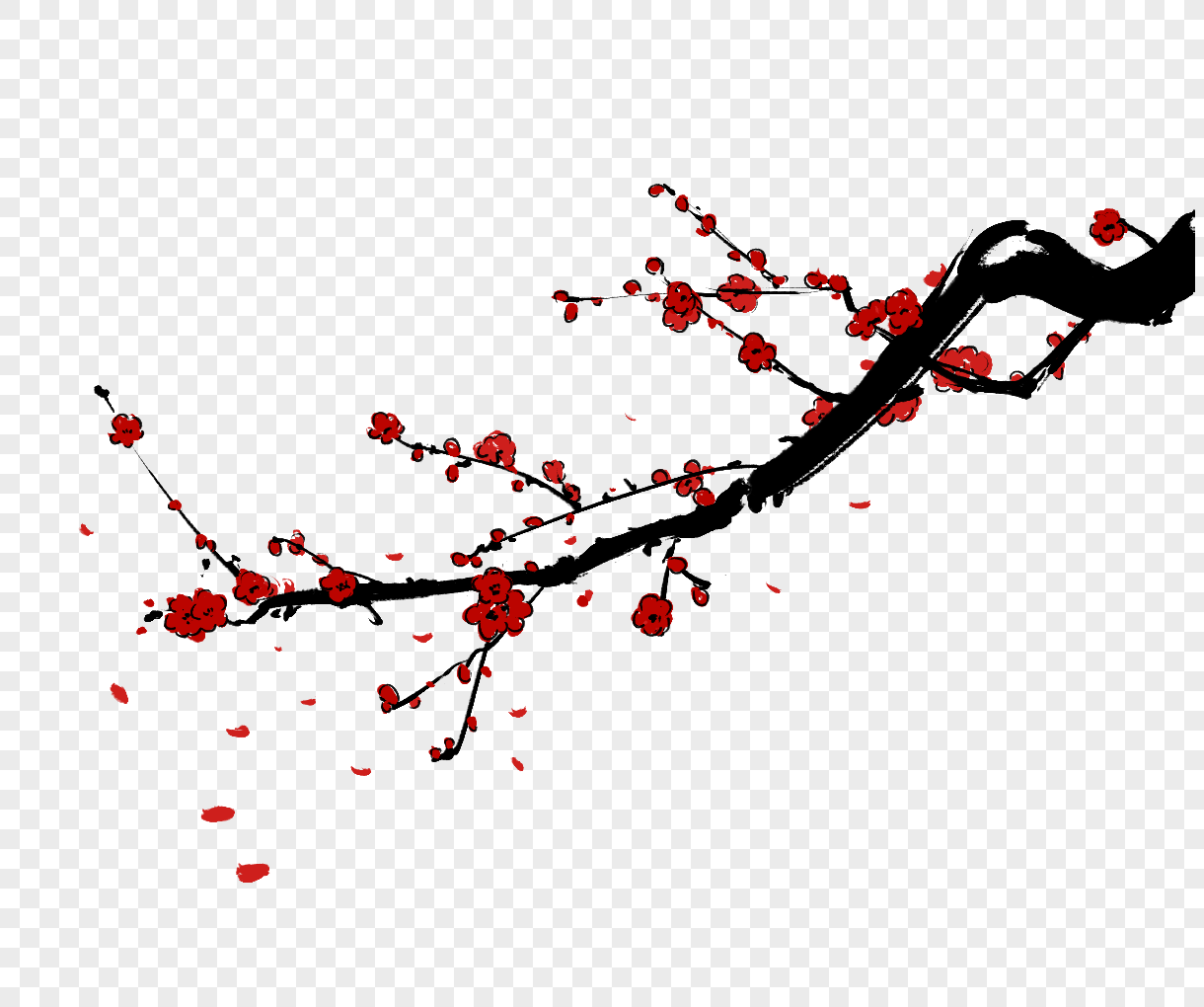 红梅元素素材下载-正版素材400343939-摄图网