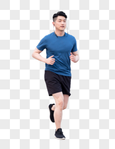 年轻男性户外运动跑步高清图片