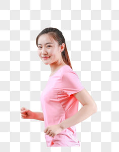 年轻女性健身房使用跑步图片