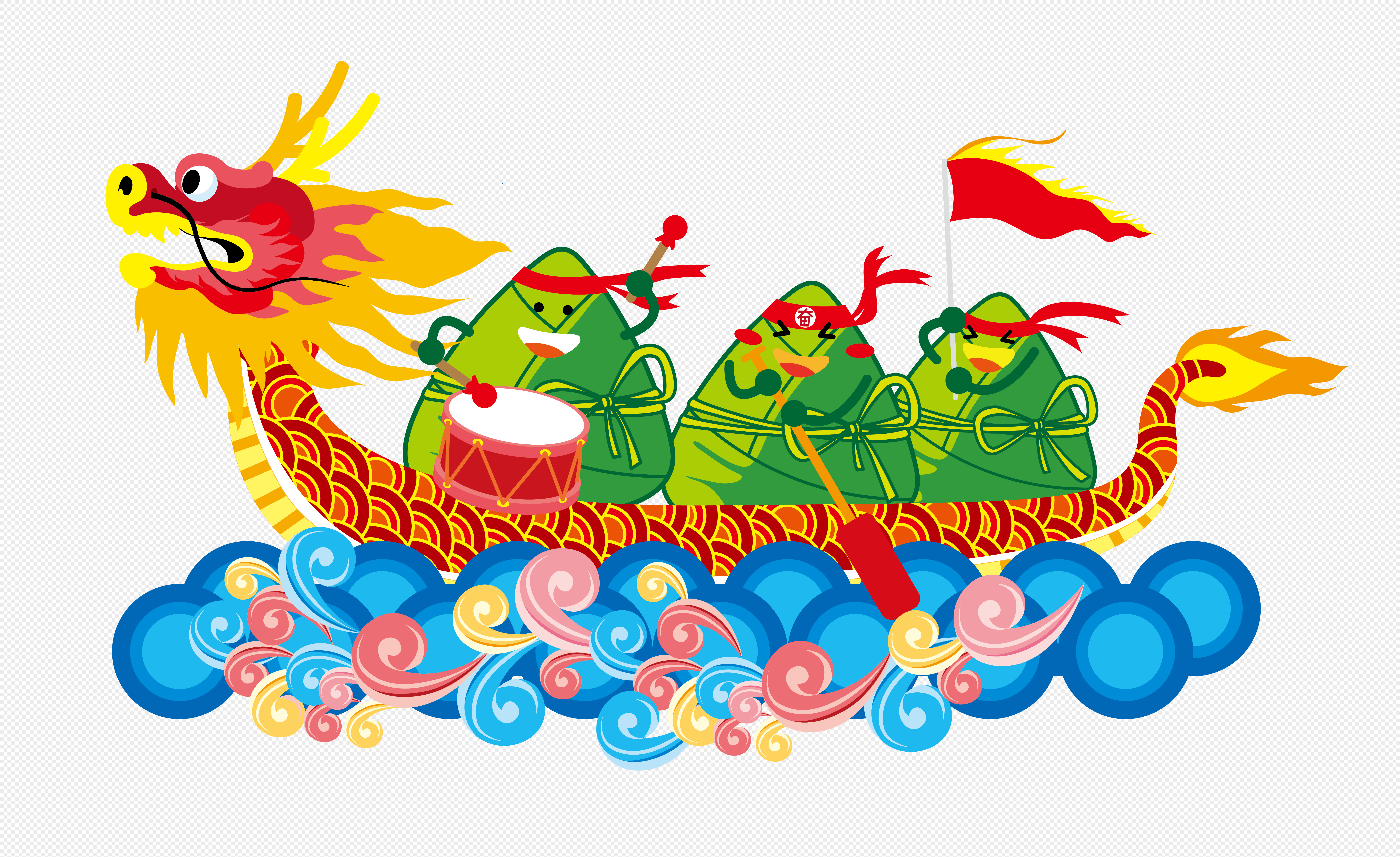 端午节划龙舟元素素材下载-正版素材400346948-摄图网