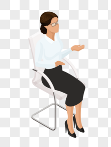 商务女人坐在椅子上图片