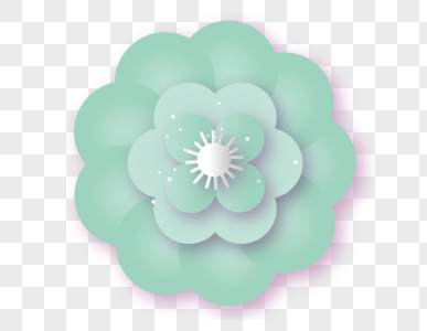 绿色立体花朵装饰图片