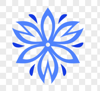 蓝色花朵装饰图片
