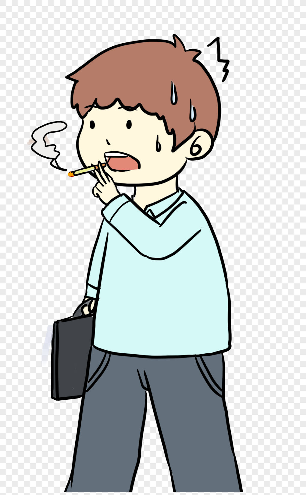 吸烟上班族元素素材下载-正版素材400348241-摄图网