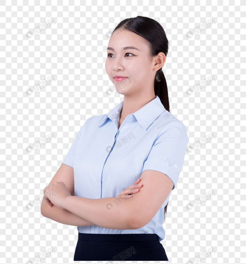 双手抱胸的自信职业女性元素素材下载 正版素材 摄图网