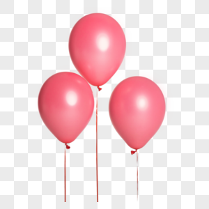 卡通气球粉色贵宾犬气球高清图片