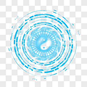 蓝色圆环八卦阵法纹路图片