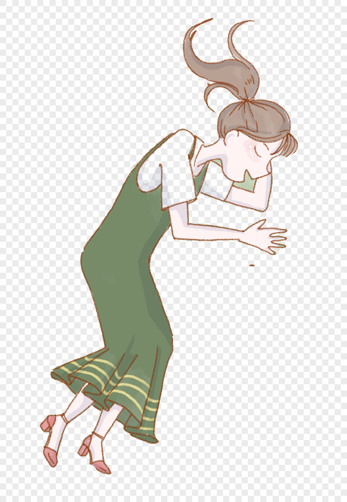 女孩躺在地上