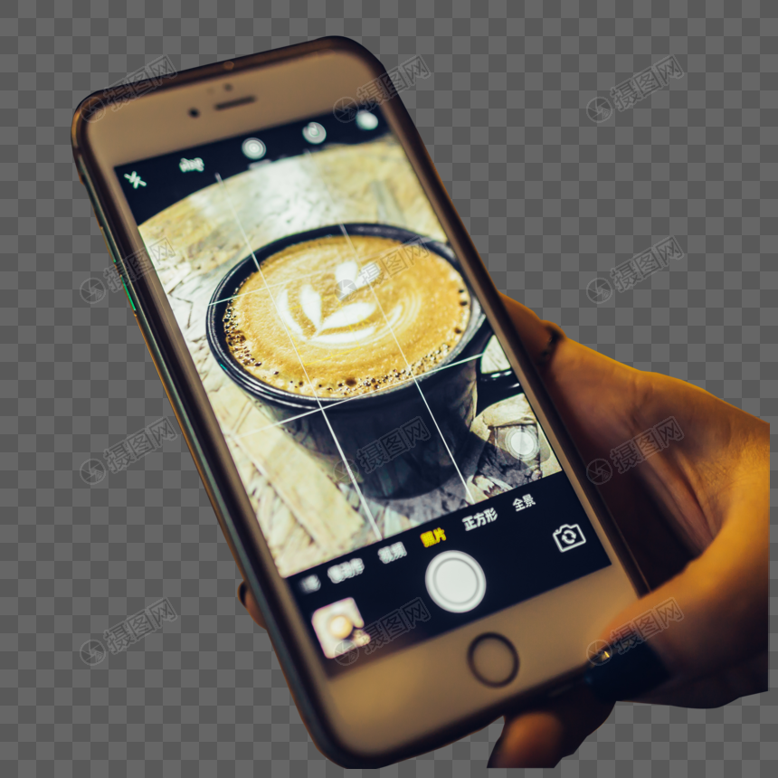 手机拍摄咖啡杯图片