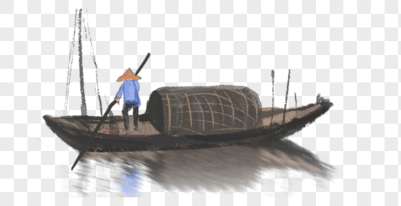 渔船渔翁图片