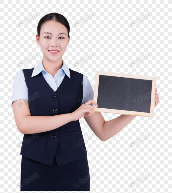 展示黑板的商务职业女性图片