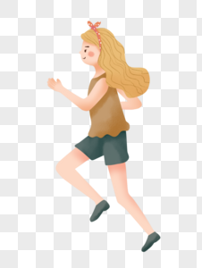 女孩跑步图片