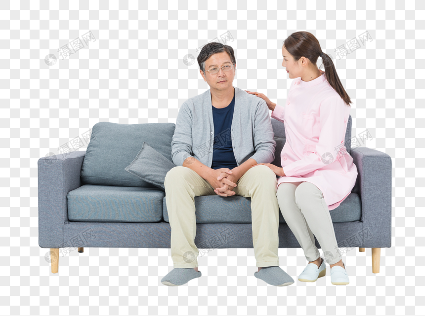 护士关心安慰老人元素素材下载 正版素材 摄图网