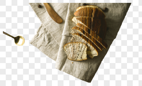 面包与餐具图片