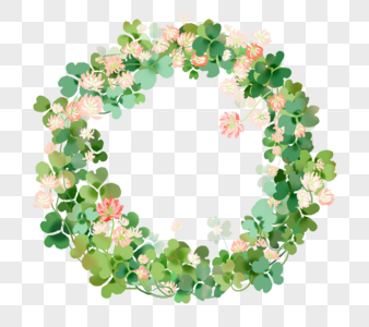 园林植物美丽小清新花环素材