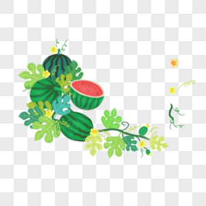 西瓜手绘元素
