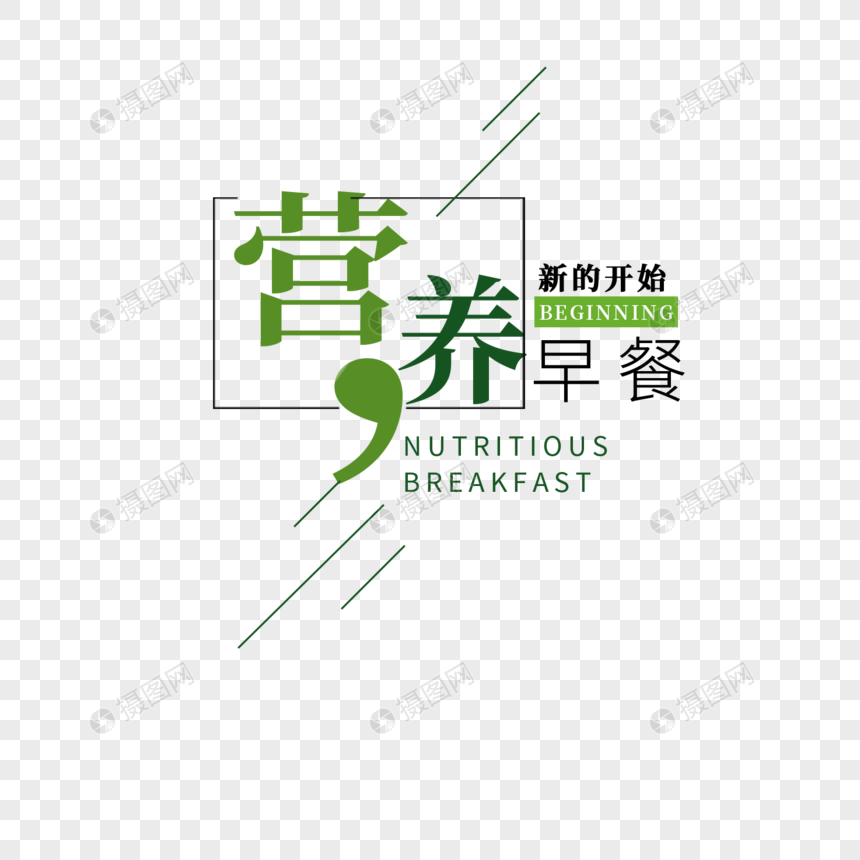 营养早餐字体设计艺术字文字排版