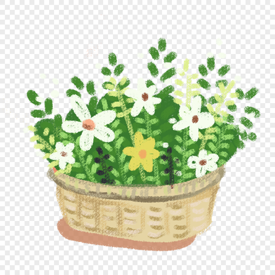 花盆插画小花高清图片素材